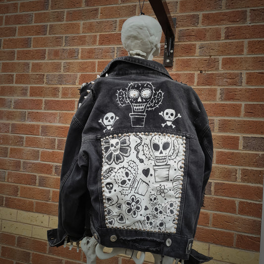Black Ripped Custom Denim Jacket