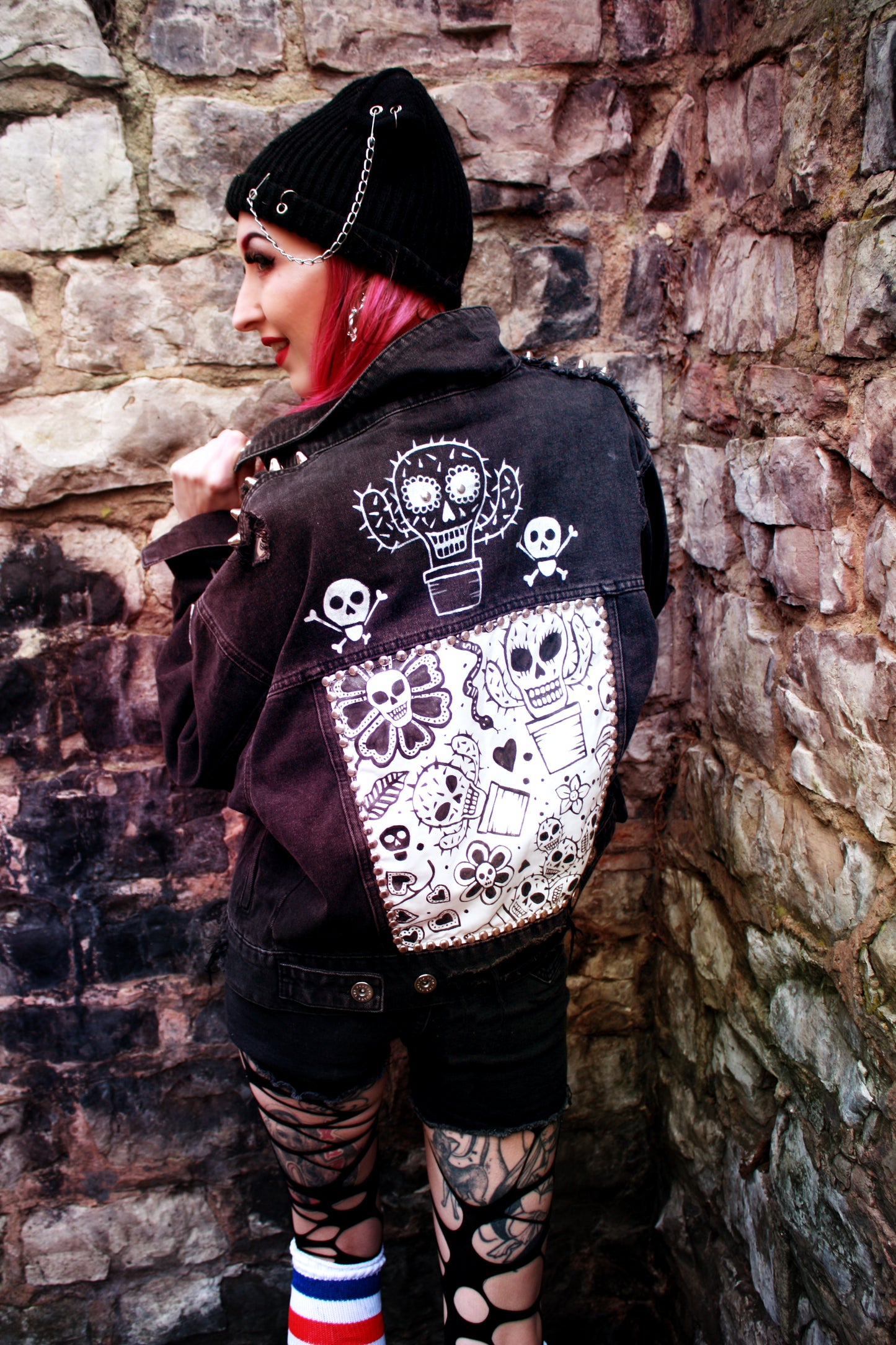 Black Ripped Custom Denim Jacket