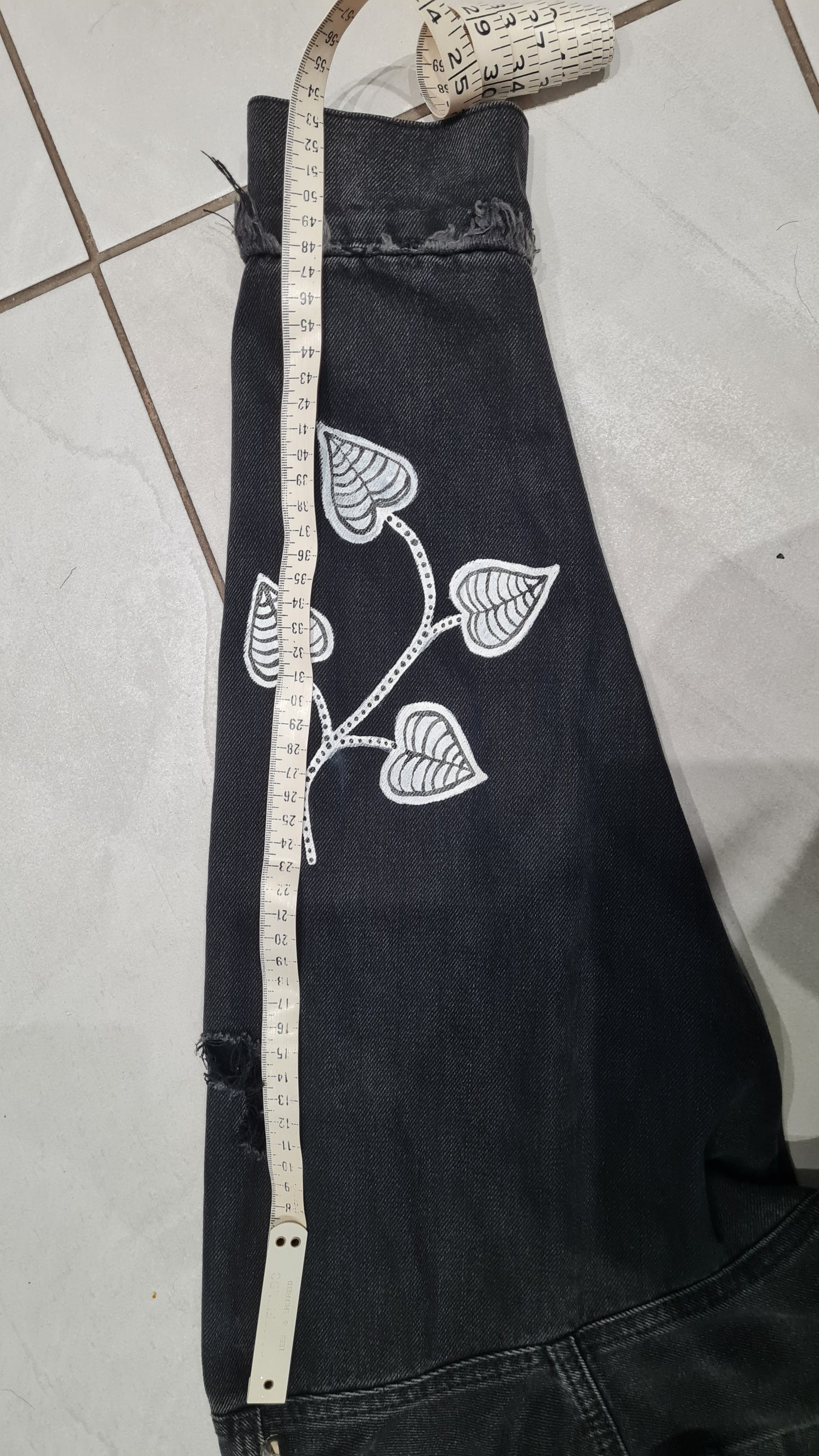 Black Ripped Custom  Denim Jacket