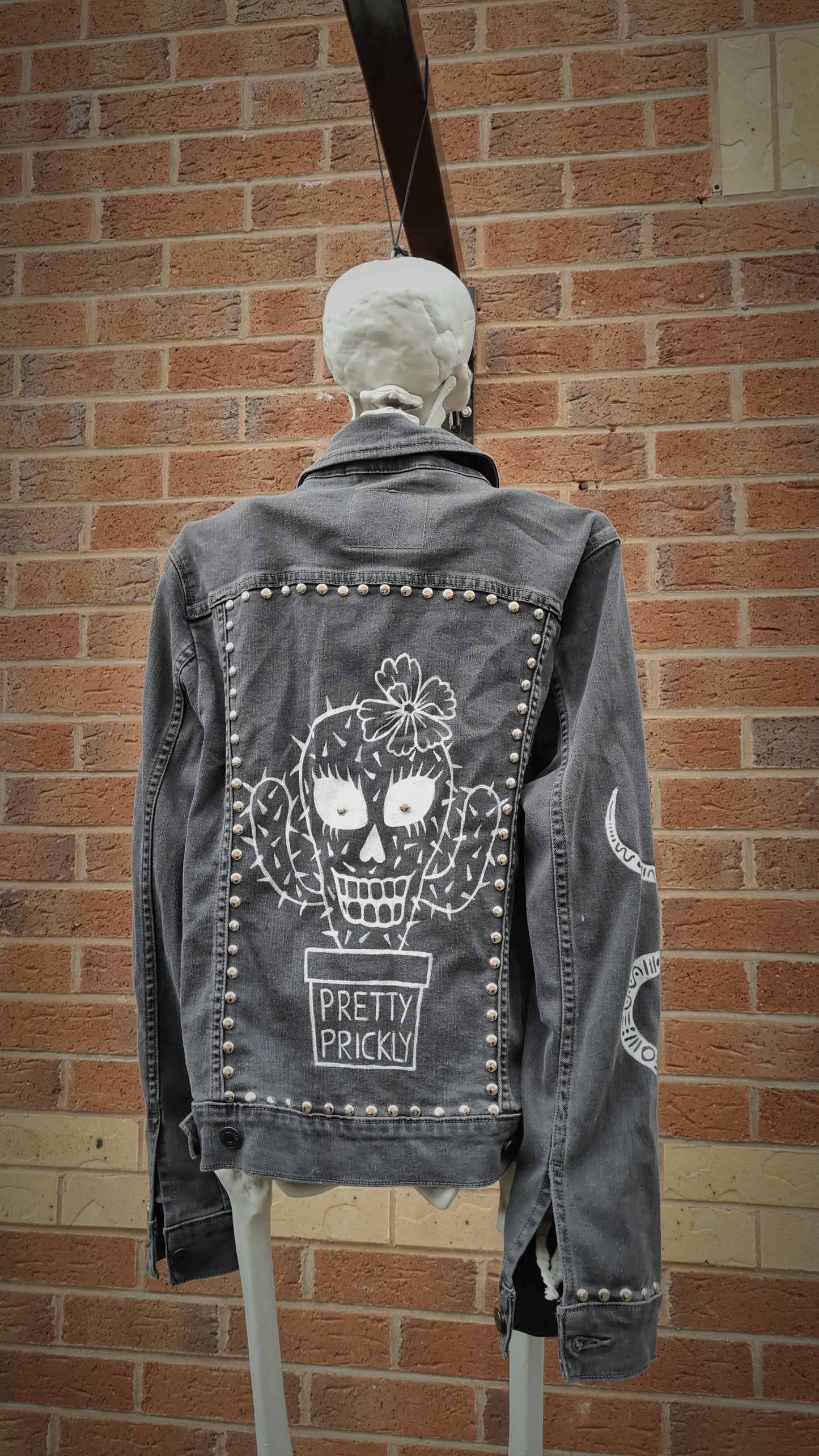 Black Custom Punk style Denim Jacket
