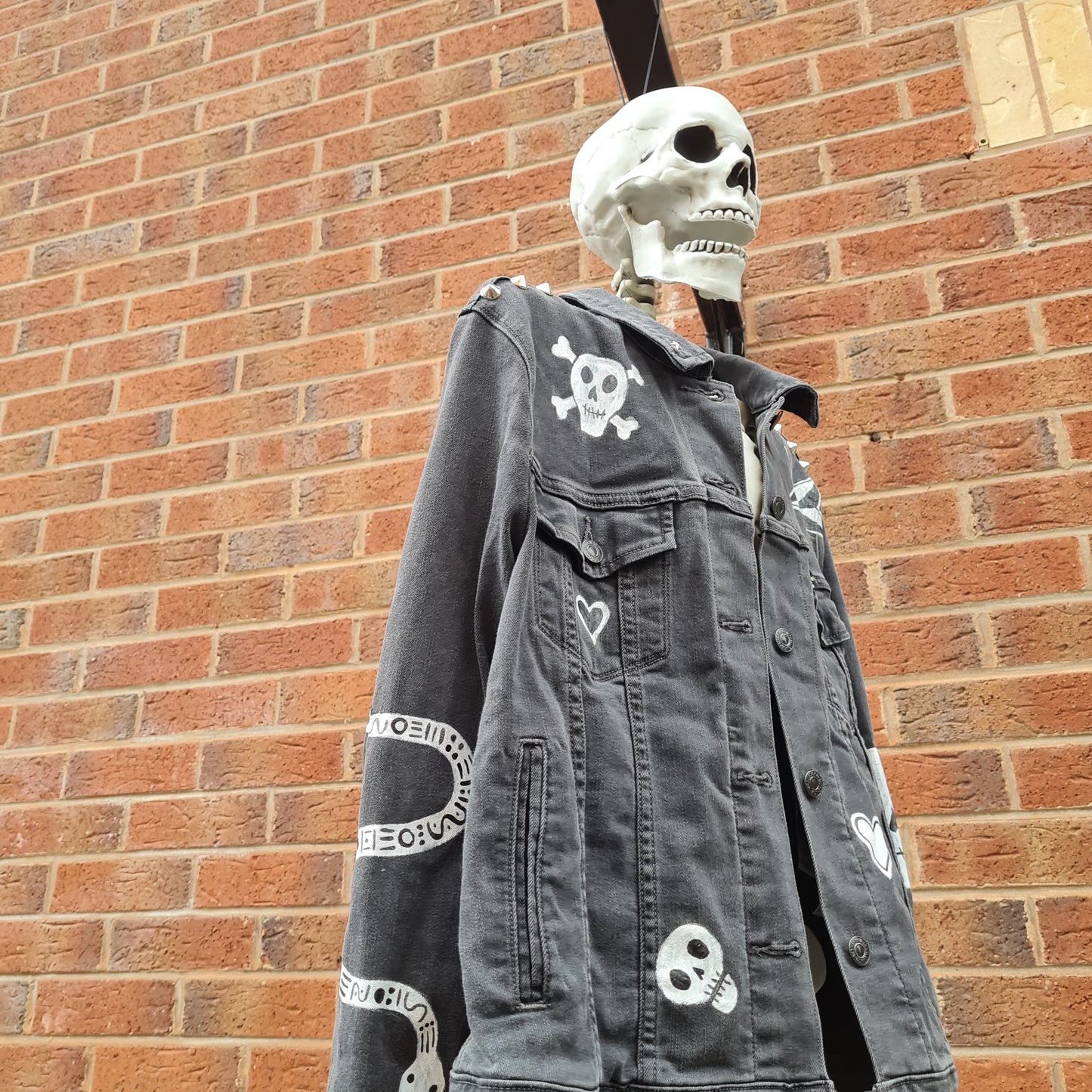 Black Custom Punk style Denim Jacket