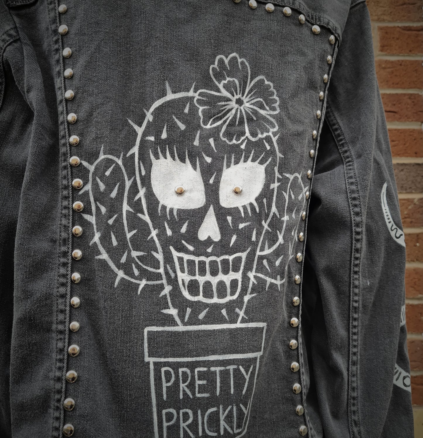 Black Custom Punk style Denim Jacket