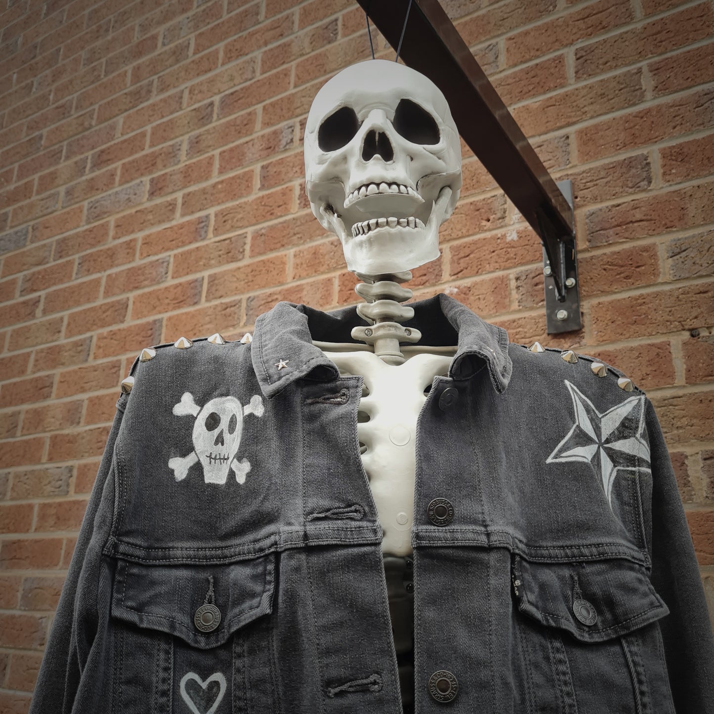 Black Custom Punk style Denim Jacket