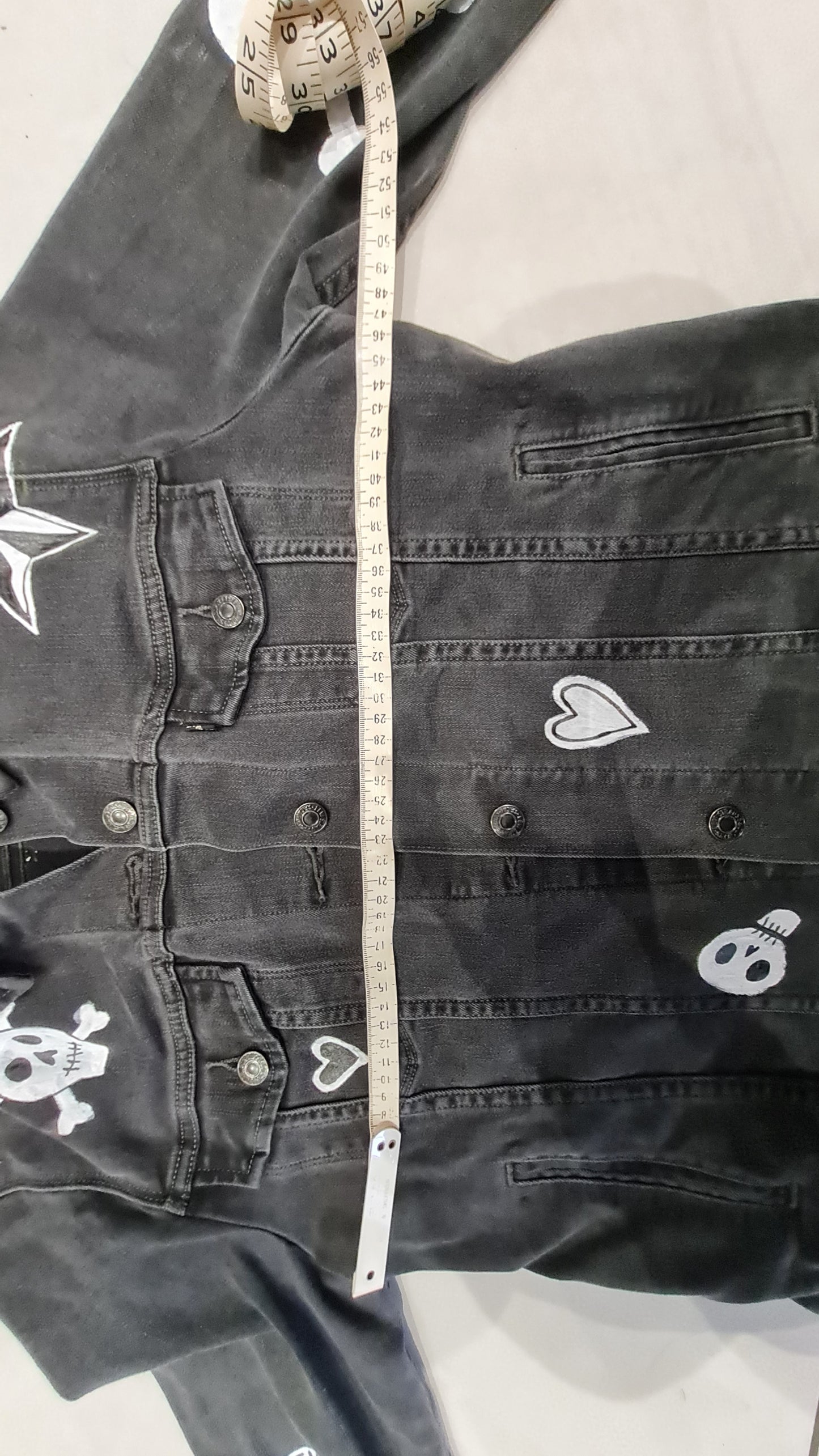 Black Custom Punk style Denim Jacket