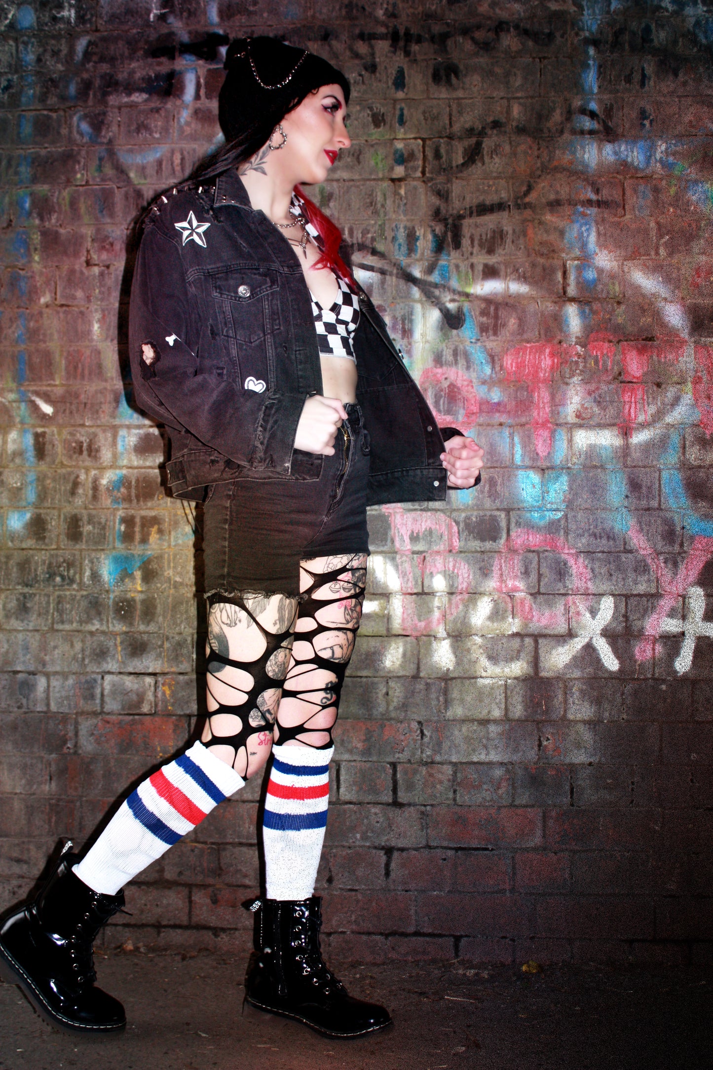 Black Ripped Custom  Denim Jacket