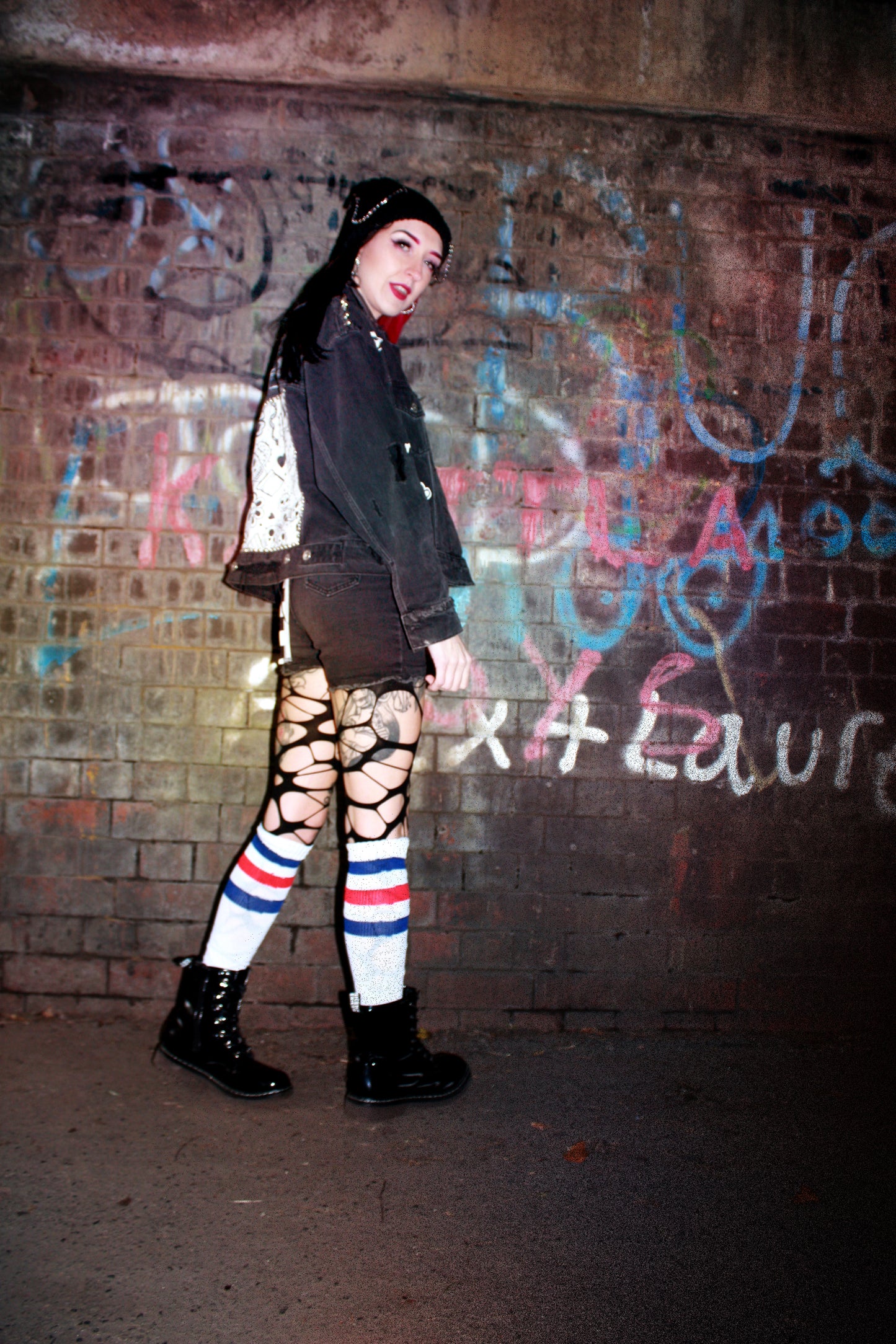 Black Ripped Custom  Denim Jacket