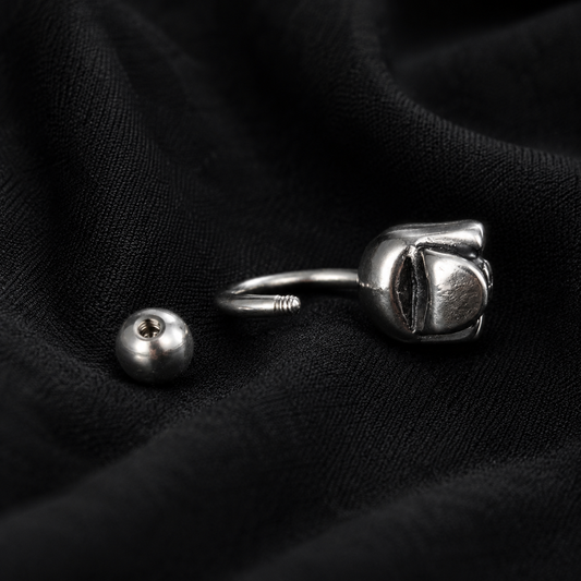 Skull hoop earring 1.2mm gauge
